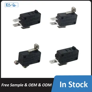 Hot Selling Micro Switch 3 Pin Terminals 16a 1nc 1no Mini Schakelaar Korte Rechte Scharnier Hendel Schakelaar Voor Luchtbevochtiger