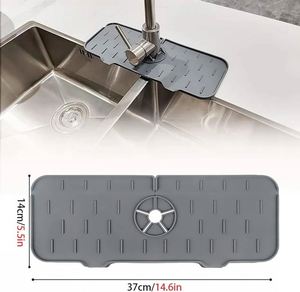 <b>Kitchen</b> <b>Mats</b> Silicon <b>Mat</b> for <b>Kitchen</b> - New Arrival Silicone Rubber <b>Mat</b>, Faucet Anti-Splash Drip Catcher Drain Pad - Product Image 2