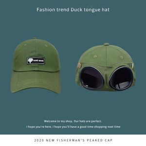 Retro Fliegerbrille Schirmmütze Sonnenbrille Piloten-Baseballkappe mit Katzenohren Hip-Hop-Mütze - Product Image 6