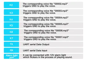 Jrm910 10W 고출력 USB 다운로드 가능한 맞춤형 음성 모듈 7 트리거 재생 또는 TTL 제어 Mp3 재생 보드