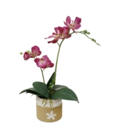 Gracieux fait à la main élégant orchidée artificielle Arrangement réaliste en pot mariage décor à la maison décoration de Table pour Restaurants