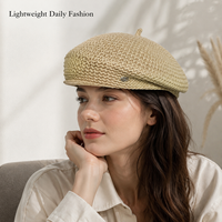Béret de boulanger ajouré tissé personnalisé en gros, léger, pour l'été, style streetwear, fabricant OEM ODM
