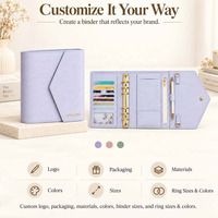 Hongbo Personal Best-seller A7 Saffiano Epi Leather Money Binder Card Wallet avec Fly Leaf & Budgeting Enveloppes Disponibles
