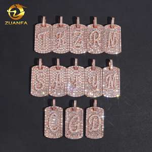 Новый дизайн: Подвеска-жетон с инициалом, прошедшая проверку на алмазном тестере, из муассанита, стерлингового серебра с позолотой, изысканное ювелирное украшение - Product Image 2