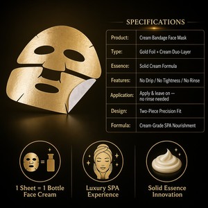 Mascarilla Facial Hidratante de Doble Capa con Lámina de Oro y Plata, Venta al por Mayor, Marca Privada OEM, Proveedor de Productos para el Cuidado de la Piel - Product Image 6