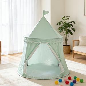 Grande yourte mongole vert clair, tente pour enfants, décoration intérieure unisexe, maison de jeu pour bébé, tentes pour enfants, jouet pour enfants - Product Image 1