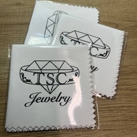Luxe daim personnalisé microfibre anti-ternissement or argent bijoux polissage chiffon de nettoyage avec logo et enveloppe