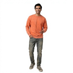 T-shirt unisexe en polyester/coton tricoté, délavé à l'acide, avec impression et broderie, 230 g/m², lourd, uni, vierge, pour homme - Product Image 1