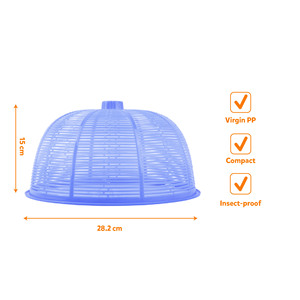Foldable <b>Plastic</b> Food Cover 28.2 Cm Diameter Insect Proof Compact Virgin PP Material for Kitchen Use Multi Color Hand Wash Only - Product Image 3