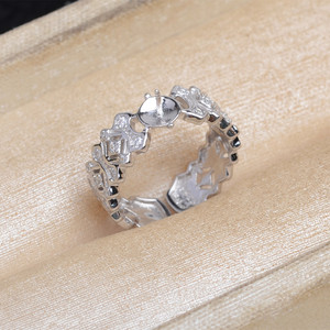 ที่ใส่แหวนเงินแท้ S925 รุ่น Wenchi แบบปรับได้ ขนาด 8-10 มม. อุปกรณ์ DIY สำหรับเครื่องประดับมุก รุ่น 16598 ผลิตในประเทศจีน - Product Image 3