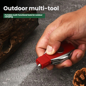 Porte-clés multi-outils d'extérieur, marteau de survie portable, outil de camping léger, sifflet portable, couteau pliant - Product Image 2