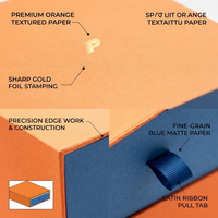 Caja de Regalo de Papel Cúbica de Lujo Personalizada, Caja Creativa de Múltiples Capas con Cajones, Caja de Embalaje para Cosméticos y Joyería en Naranja y Azul