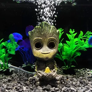 Conjunto de Resina Groot Tree Person Tan Accesorios para <span class=keywords><strong>Acuario</strong></span> Paisajismo Subacuático Pecera de Plástico Decoración con Piedra de Aire - Product Image 6