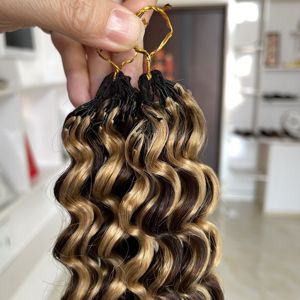 New Crochet Braid Human Hair Extension Install and Remove Faster 100% Human Hair Deep Wave <b>H4</b>-27color Adjust Hair Volume Freely - Product Image 2