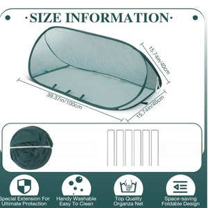 Ensemble de protection pliable et portable pour plantes, 7 pièces : 1 filet de protection + 6 piquets de fixation au sol pour la prévention des oiseaux et des insectes dans le jardin - Product Image 3