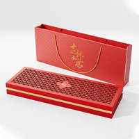 Boîte d'emballage pour gâteau du Nouvel An, boîte en papier pour biscuits, boîte à friandises, boîte d'emballage pour bonbons, plateau rond en carton rouge, boîte cadeau