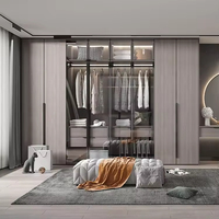 Armoire métallique noire en verre et aluminium pour chambre à coucher, style moderne, pour salon - Offre spéciale