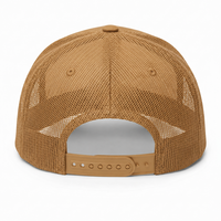 Casquette de camionneur respirante en maille à 5 panneaux avec logo en cuir personnalisé OEM de haute qualité pour la pêche et la chasse en extérieur