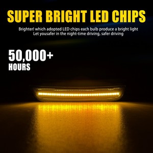 Par de luces LED laterales delanteras ahumadas Auxito para Jeep Grand Cherokee 2021 2022 2023 - Product Image 2