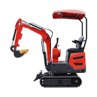 Mini-excavatrice diesel EACHAN EPA Engine 1,3 tonne, micro-pelle hydraulique pour travaux de terrassement, petite pelle à queue zéro pour vergers