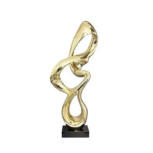 Art Modern Interior Decoration Large Outdoor Metal Stainless Steel Glass Fiber Reinforced Plastic Abstract Sculpture