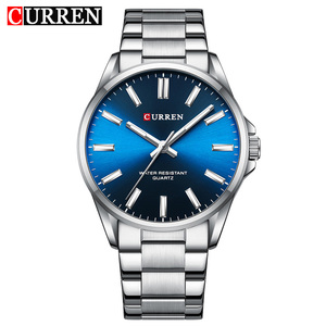 Montre à quartz de luxe CURREN 9090 pour homme, montre de mode pour homme, acier inoxydable, cuir, étanche, lumineuse, carrée - Product Image 3