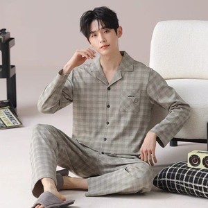 <span class=keywords><strong>Pigiama</strong></span> da <span class=keywords><strong>uomo</strong></span> di lusso leggero, morbido, <span class=keywords><strong>con</strong></span> stampa nuvole, a maniche lunghe e pantaloni, per casa e tempo libero, per giovani e adulti di mezza età, primavera - Product Image 3