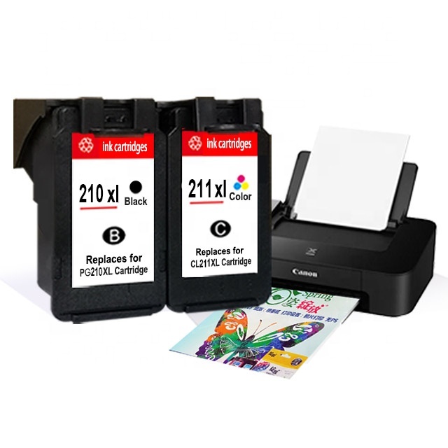Hicor 210 211 PG-210 CL-211 XL Refill Reset Chip Ink Cartridge Use in PIXMA IP2700 MP230 MP280 MP480 MP499 MX320 MX350 for Canon