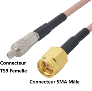 Câble de raccordement SMA mâle vers TS9 femelle RG316, connecteur SMA vers TS9, câble coaxial pour point d'accès mobile 3G 4G LTE, modem USB - Product Image 3