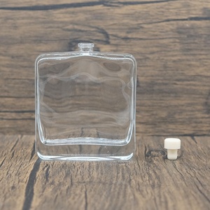 Botellas de vidrio con fondo grueso 50ml 100mL Botella transparente cosmética de perfume vacía con corcho - Product Image 4