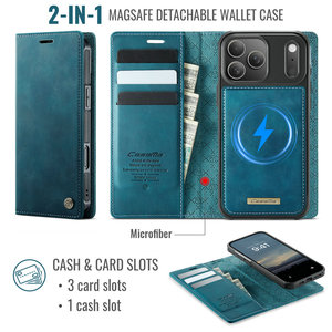 Porte-cartes personnalisé en gros avec logo pour 17 Pro Max, étui portefeuille en cuir PU de haute qualité, promotionnel, à rabat magnétique, 2-en-1 détachable - Product Image 5