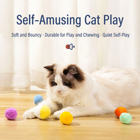 Jouet pour chat, balle en peluche colorée, résistante aux morsures, silencieuse, anti-ennui, jouet interactif pour chaton