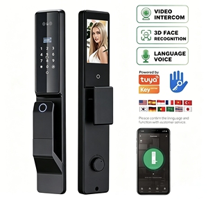 Tuya <b>Smart</b> <b>WiFi</b> Door Lock 3D Face Recognition Fully Automatic Fingerprint Lock with Video <b>Camera</b> Visual Display for Home - Product Image 2