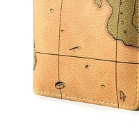 Portefeuille de voyage en cuir PU Boshiho Factory avec motif carte, étui pour passeport et cartes, porte-passeport en cuir