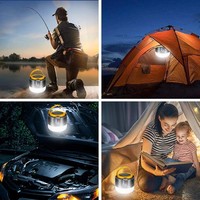 Mini Power Bank d'extérieur, lampe de tente à commande à distance d'urgence, lampe de camping solaire LED rechargeable par USB portable