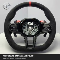 Volant en cuir et fibre de carbone personnalisé de 350 mm, style LCI de luxe, pour BMW Série 5 X3 X4 X6 G05 G20 G30 G2X G3X