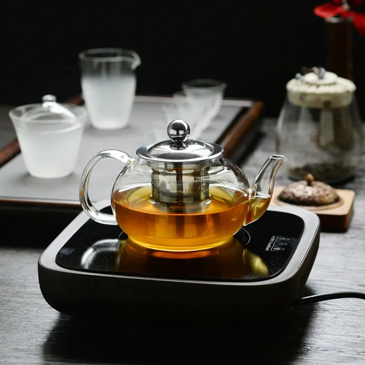 Hand Blown Glass Teapot Stainless Steel Infuser Glass Lid glass teapot