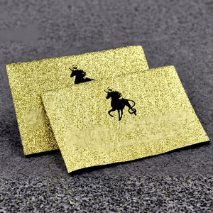 Patch rectangulaire licorne doré thermocollant, autocollant, lavable, en feutre non tissé découpé au laser pour vêtements - Product Image 1