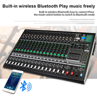 Table de Mixage Audio Professionnelle Biner DX16C avec Effet de Réverbération DSP Intégré, Console Audio Numérique 16 Canaux pour Musique et DJ