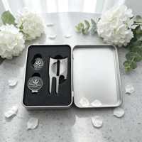 Kit Cadeau DIY Personnalisé Nouveau Design Chine Vente en Gros Qualité Supérieure Gris Outil de Réparation de Divots et Marqueur de Balle avec Boîte