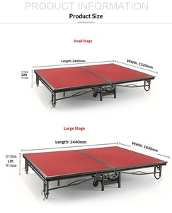 Scène pliable portable avec roues, plateforme d'événements à installation rapide pour les entreprises de location, les mariages, les fêtes et les spectacles en intérieur - Product Image 5