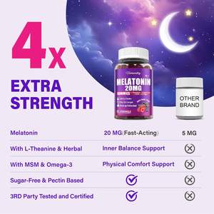 Gomitas de Melatonina Good Dream de Marca Privada OEM, Vitaminas para Dormir, para Hombres y Mujeres, Mejora la Memoria, Fruta Natural para Recién Nacidos - Product Image 6