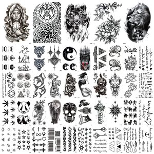 Tatuaggi Temporanei 3D Impermeabili, Ecologici, Non Tossici, Piccoli, Neri, Disegnati a Mano, Teschio, Tribali, Maori, Tigre, <span class=keywords><strong>Leone</strong></span>, Realistici - Product Image 1