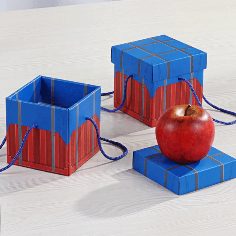 2023 Neues Design Kreative Papier boxen Verpackung Teleskop form Spiel Geschenk papier verpackung PUBG Drop Box