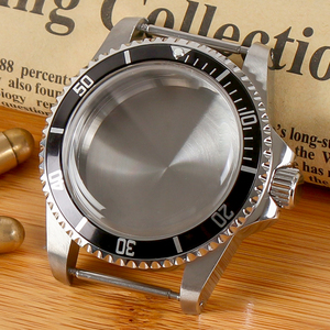 Accessoires de montre : Boîtier <span class=keywords><strong>vintage</strong></span> 39,5 mm avec verre acrylique bombé pour mouvements NH35, NH34, NH38, compatible avec les montres rétro à <span class=keywords><strong>lunette</strong></span> en aluminium. - Product Image 1