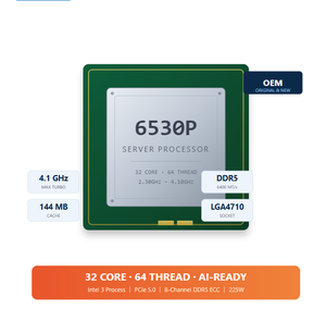 ซีพียูเซิร์ฟเวอร์ Xeon 6 6530P ของแท้ 32-คอร์ 64-เธรด 2.3GHz 4.1GHz 144MB LGA4710 - Product Image 1
