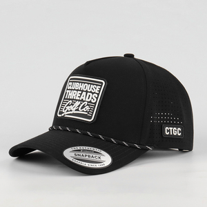 OEM biểu tượng tùy chỉnh 5 Bảng điều chỉnh Golf Cap nhanh chóng khô Polyester Rope hat Laser Cut Dot mô hình đục lỗ gorras đồng bằng trống phong cách cổ điển - Product Image 4