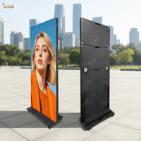 Pantalla LED Publicitaria Portátil Tipo Totem, Plegable, para Interior y Exterior, con Soporte de Piso, P2.5, P3, P4