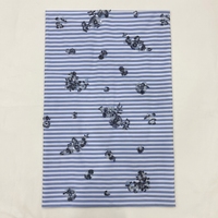 Tissu brodé de sequins dorés à rayures bleues et blanches, style élégant, tissu pour robe ou chemise orné de strass et de sequins