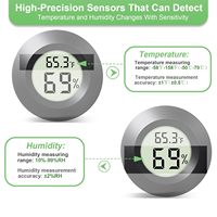 Termometer higrometer Digital Mini, alat pengukur suhu kelembapan untuk rumah, kantor, reptil, mobil, rumah kaca, Lab, terarium